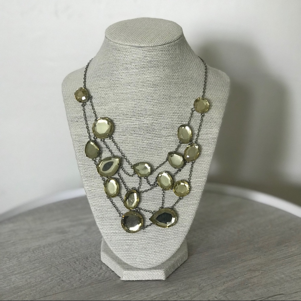 ⬇️ PRICE DROP! Jewel Bib Style Silver Necklace